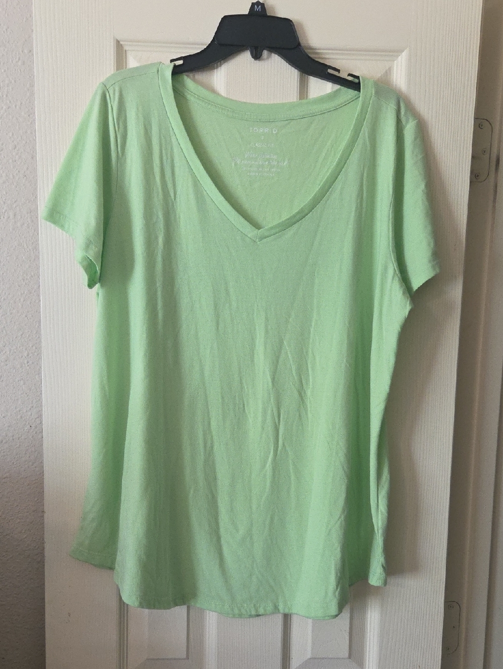Torrid Light Green V-Neck Short Sleeve Tee
